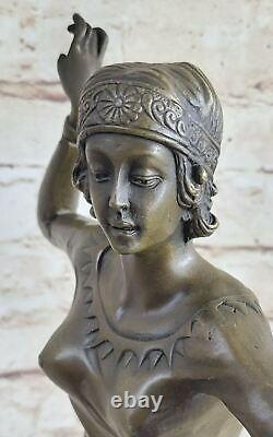 Art Deco Bronze Woman Signed Chiparus Museum Quality on Marble Base Figure Sale