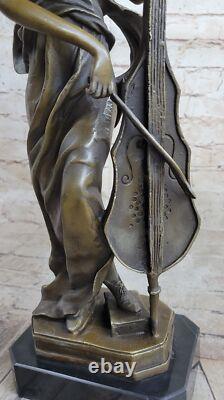 Art Deco Bronze and Marble Sculpture of a Lady Playing the Cello, Signed Victorien – On Sale