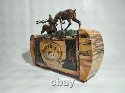 Art Deco Clock in Marble and Bronze Signed Thomas Cartier / 1930s France / Clock