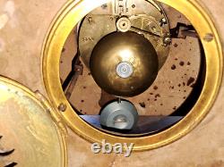 Art Deco Clock with Bronze Panther Signed J. B. Hugues