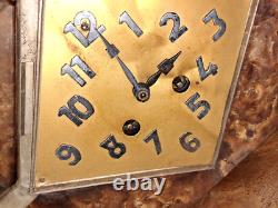 Art Deco Clock with Bronze Panther Signed J. B. Hugues