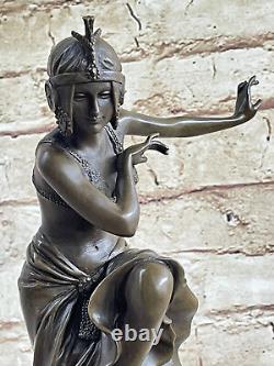 Art Deco / New Style Bronze Marble Signed Sculpture by D H Chiparus Figurine
