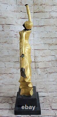 Art Deco / Nouveau Style Bronze Marble Sculpture Signed D H Chiparus Figure