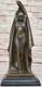 Art Deco Sexy Girl Belly Dancer Signed Bronze Sculpture Cast Marble Base
