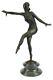 Art Deco Signed Dancer Dancer Bronze Sculpture Marble Statue Figure