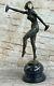 Art Deco / Style New Bronze Marble Sculpture Signed D H Chiparus Of Figurine