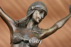 Art Deco/art Nouveau Bronze Marble Sculpture Signed Dh Chiparus Hand Made