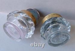 Art Nouveau inkwell in marble + bronze + Baccarat crystal signed BOYER