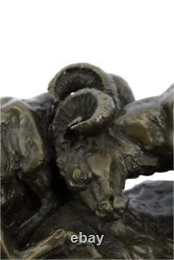 Art Sculpture Zodiac Sign Aries RAM Walking Through April Bronze Marble