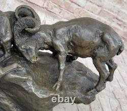 Art Sculpture Zodiac Sign Aries Ram Walks Through April Bronze Marble