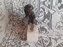 Arte Romera wedding statue signed in solid bronze with Carrara marble base