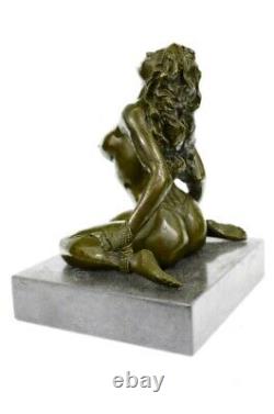 Artisan Bronze Sculpture Sale Base Marble On Sex Nude Erotic Art Signed