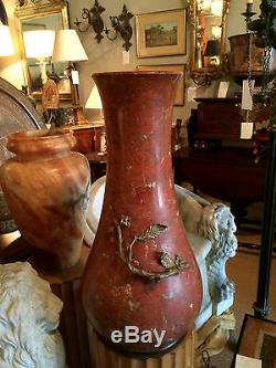 Austrian Marble Vase With Bronze Mounts A Squirrrel Schumacher Signed