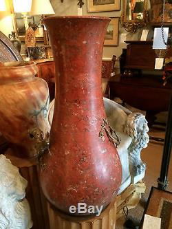 Austrian Marble Vase With Bronze Mounts A Squirrrel Schumacher Signed