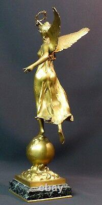 B 1910 Beautiful Gilded Bronze Sculpture P. Ducuing The Renowned 42c3.3kg Barbedienne