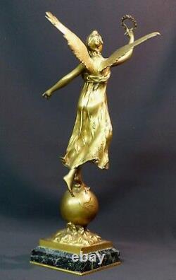 B 1910 Beautiful Gilded Bronze Sculpture P. Ducuing The Renowned 42c3.3kg Barbedienne