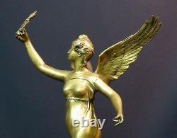 B 1910 Beautiful Sculpture Bronze Gilded P. Ducuing Fame 42c3.3kg Barbedienne