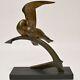 Becquerel A. V. / Art Deco Bronze Sculpture Signed With Gilded Patina, Black Marble Base