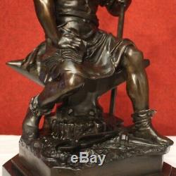 Basic Art Bronze Statue Marble Sculpture Signed Former Style 900