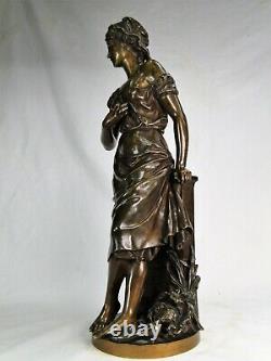 Belle Pendule 1900 Marble Bronze Sculpture Woman Cinderella Signee Ferville-suan