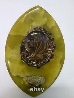 Benitier Marble Virgin Bronze Religious Vico Maria Signe Ap
