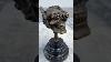 Bronze And Marble Steampunk Skull Figurine