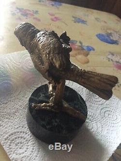 Bronze Animal Ancient XIX Signed On Marble Base To. The Board