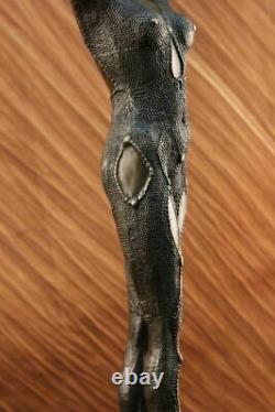 Bronze Art Artisanal Figurative Dancer Marble Sculpture Signed Chiparus Gift
