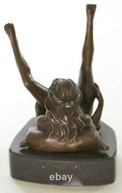 Bronze Art Deco Sculpture Nu Femme With / Marble Base- Signed Nino Oliviono