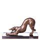 Bronze Art Deco Style Greyhound Sculpture On Black Marble