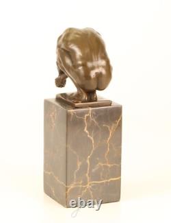 Bronze Art Deco Swimmer Sculpture on Black Marble after Milo