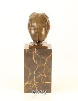 Bronze Art Deco Swimmer Sculpture on Black Marble after Milo