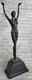 Bronze Art Décor Artisan Dancer Figurative Marble Sculpture Signed Chiparus