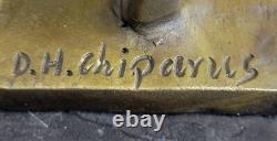 Bronze Art Décor Artisan Dancer Figurative Marble Sculpture Signed Chiparus