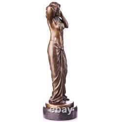 Bronze Art Nouveau Female Sculpture on a Marble Base after Aldo Vitaleh