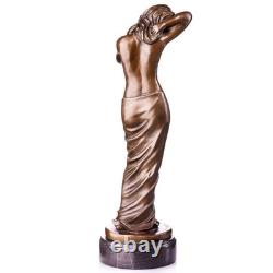 Bronze Art Nouveau Female Sculpture on a Marble Base after Aldo Vitaleh