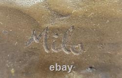 Bronze Art Nouveau Nude Woman Statue Sculpture, Signed Milo, Marble Base