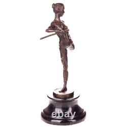 Bronze Ballerina Sculpture on Black Marble after Aldo Vitaleh