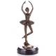 Bronze Ballerina Sculpture On A Black Marble Base After Milo
