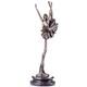 Bronze Ballerina Sculpture On A Black Marble Base After Milo