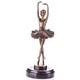 Bronze Ballerina Sculpture On A Black Marble Base After Milo