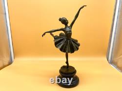 Bronze Ballerina Sculpture on a Marble Base after Milo