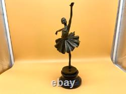Bronze Ballerina Sculpture on a Marble Base after Milo