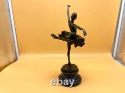 Bronze Ballerina Sculpture on a Marble Base after Milo