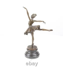 Bronze Ballerina Sculpture on a Marble Base after Milo