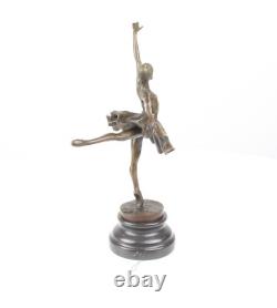 Bronze Ballerina Sculpture on a Marble Base after Milo