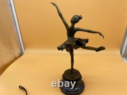 Bronze Ballerina Sculpture on a Marble Base after Milo