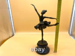 Bronze Ballerina Sculpture on a Marble Base after Milo