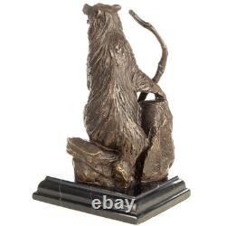 Bronze Bear Statue on a Black Marble Base after Milo