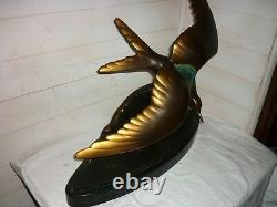 Bronze Bird By Lorino Circa 1930 Large Subject H 55cm Seabird